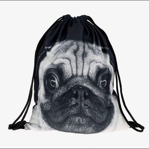 Pug Face Unisex Drawstring Backpack